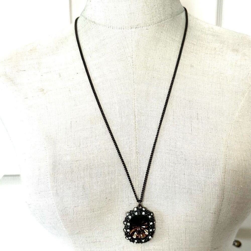 Avon Smokey Topaz Color Pendant Necklace - Picture 3 of 9